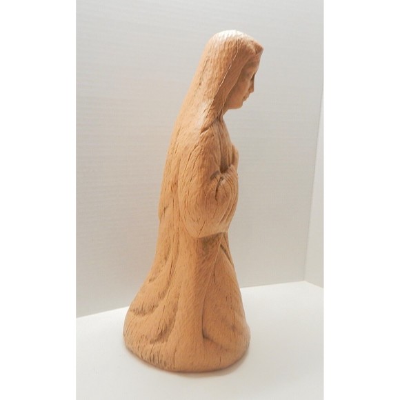 Empire Plastic Nativity Mary Wood Grain Look Blow Mold 18 Inch Brown - Picture 2 of 10